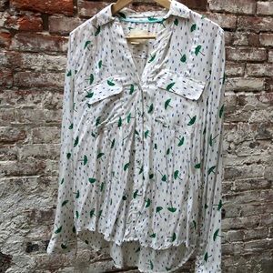MAEVE Anthropologie umbrella button up blouse 10